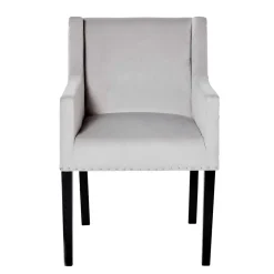 Tischsessel in Silbergrau Samt - Syriana