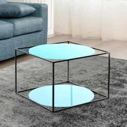 Toller Beistelltisch in Hellblau & Schwarz - Vosina