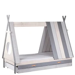 Tolles Zelt Kinderbett in Weiß & Grau - Tananoa