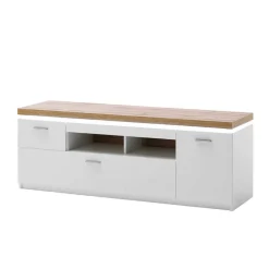 Topp TV Element in Weiß & Wildeiche mit LED - Caldri