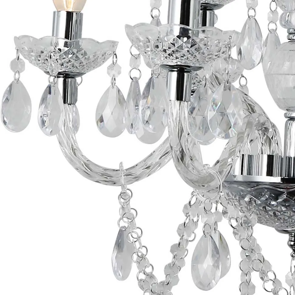 Transparenter Kronleuchter mit versetzten Lampen - Apel