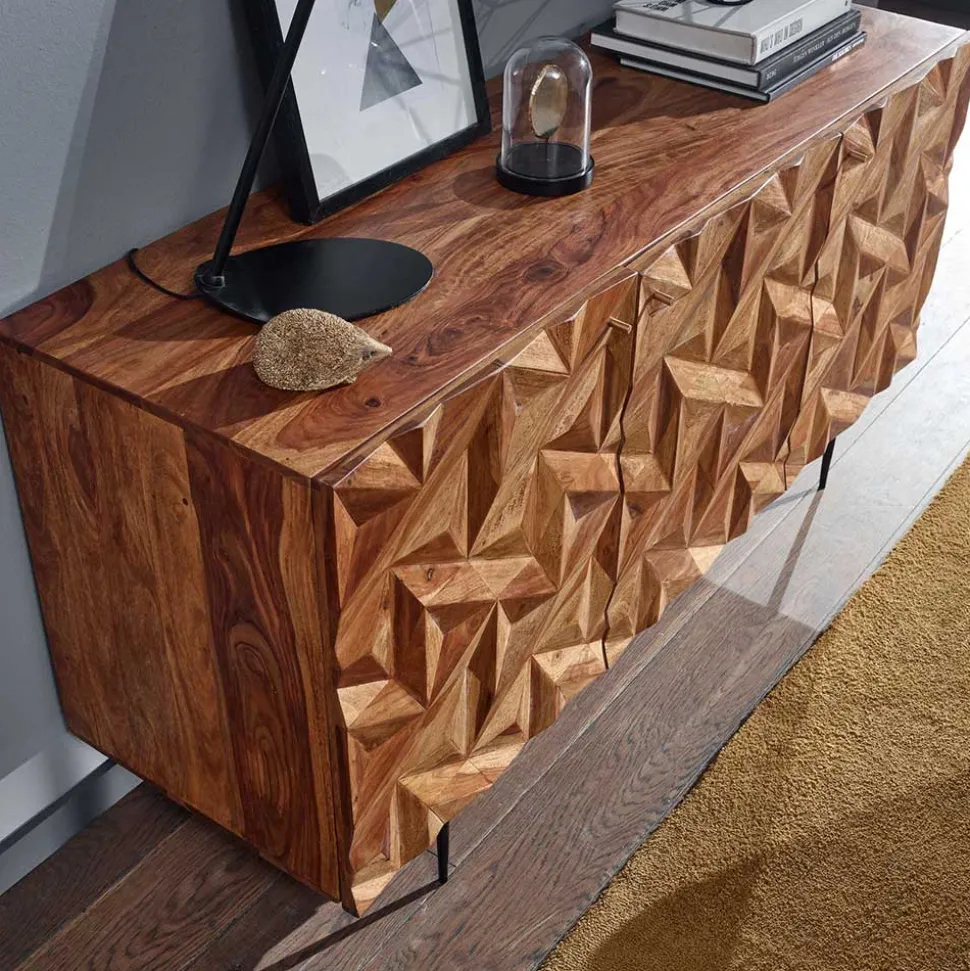 Türen-Kommode aus Sheesham Massivholz - Akke