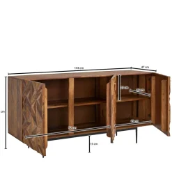 Türen-Kommode aus Sheesham Massivholz - Akke