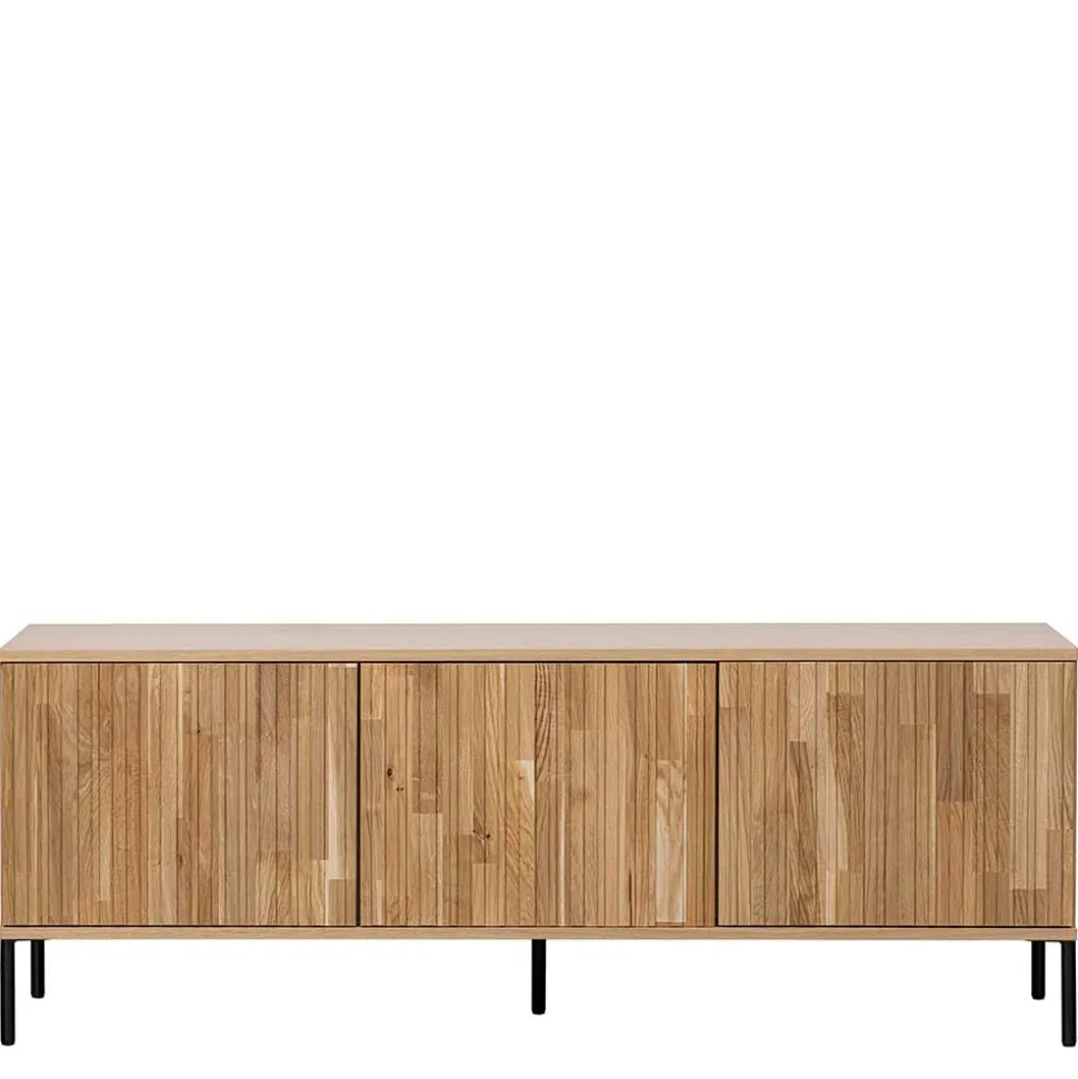 Türen-Sideboard in Eiche & Schwarz - Banyo