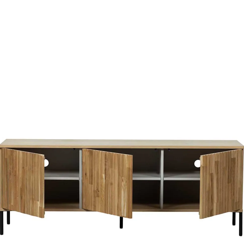 Türen-Sideboard in Eiche & Schwarz - Banyo