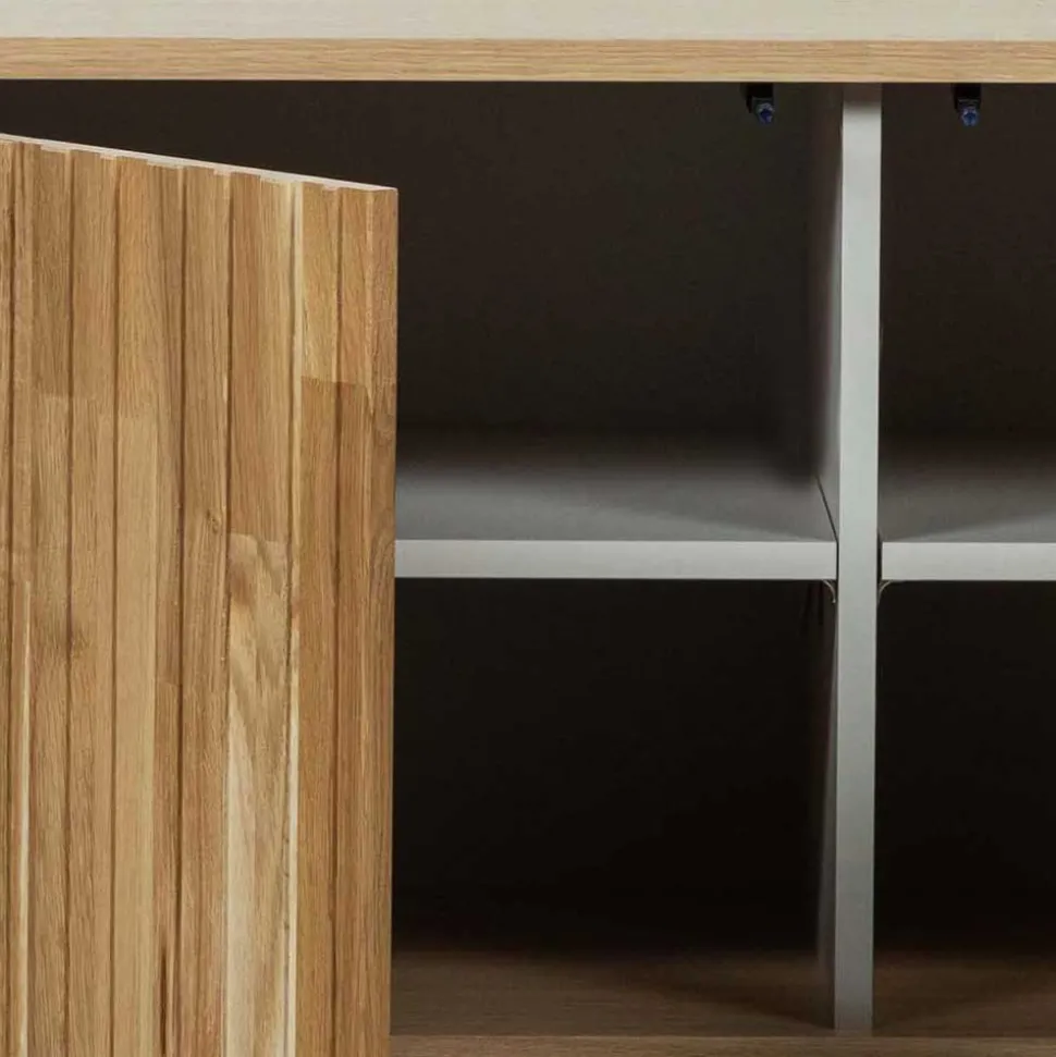 Türen-Sideboard in Eiche & Schwarz - Banyo