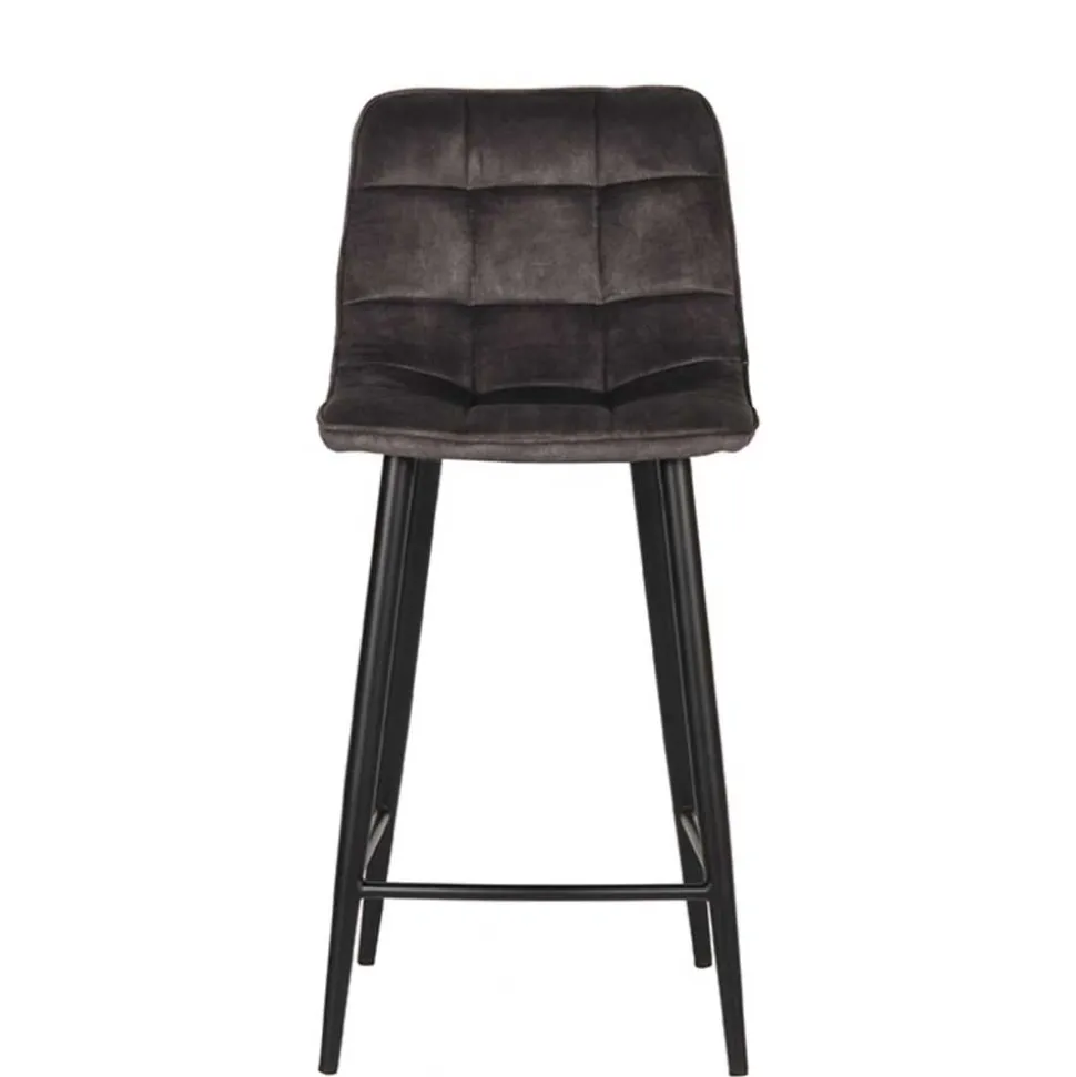 Tresenstühle in Anthrazit Veloursbezug - Varagosta (2er Set)