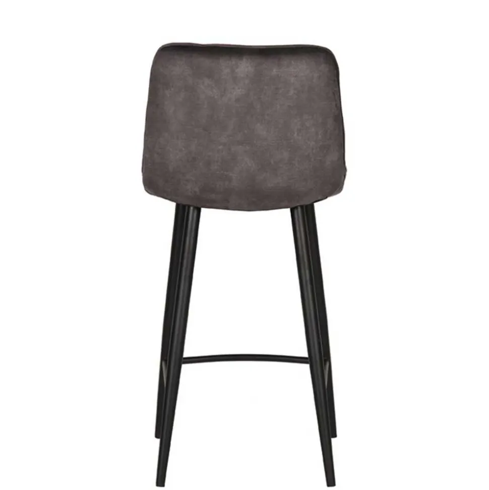 Tresenstühle in Anthrazit Veloursbezug - Varagosta (2er Set)