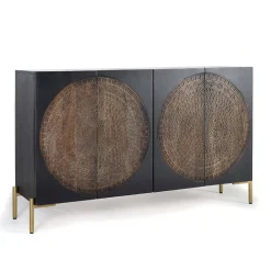 4-türige Design Kommode mit Mandala Schnitzerei - Synessa