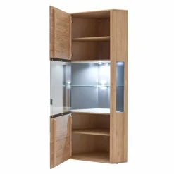 1-türige Eck-Vitrine in Eiche Bianco - Vernella