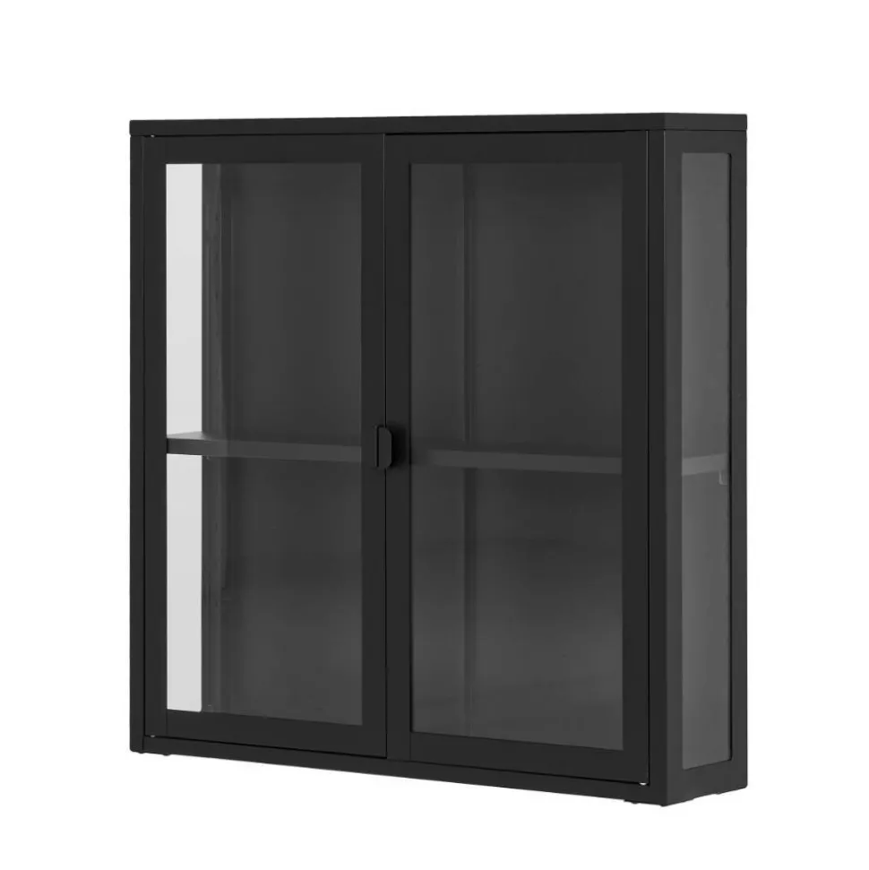 2-türige Hängevitrine in Schwarz - Entury