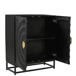 2-türige Kommode in Schwarz mit Gold - Oglio