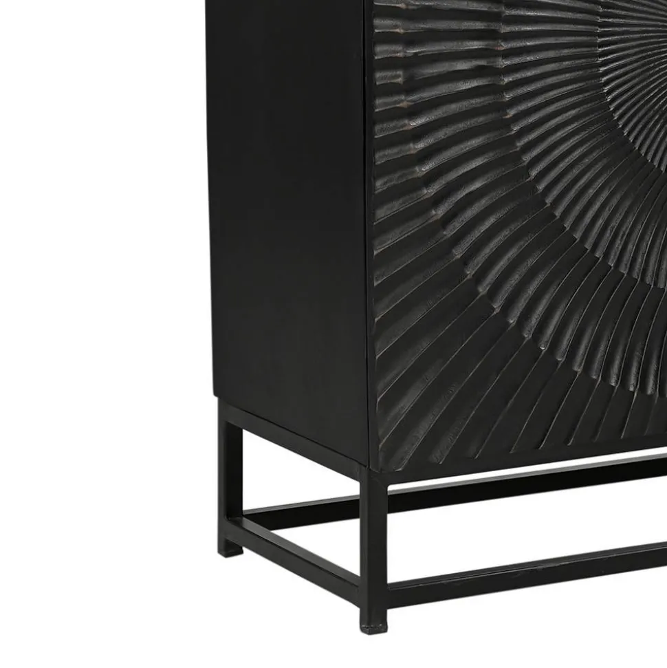 2-türige Kommode in Schwarz mit Gold - Oglio