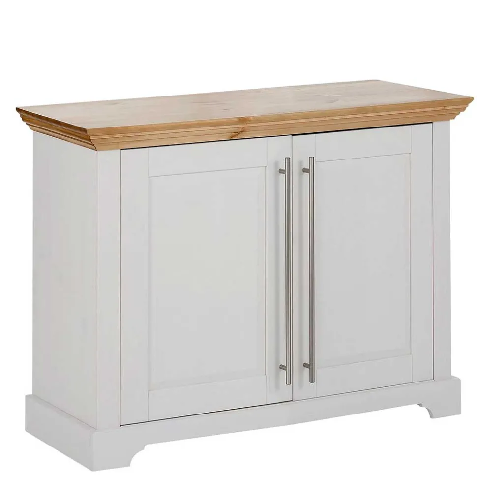 2-türige Kommode in Weiß & Honig - Eyzaco