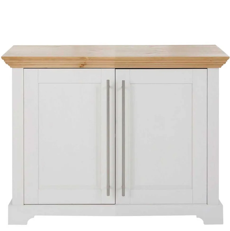 2-türige Kommode in Weiß & Honig - Eyzaco