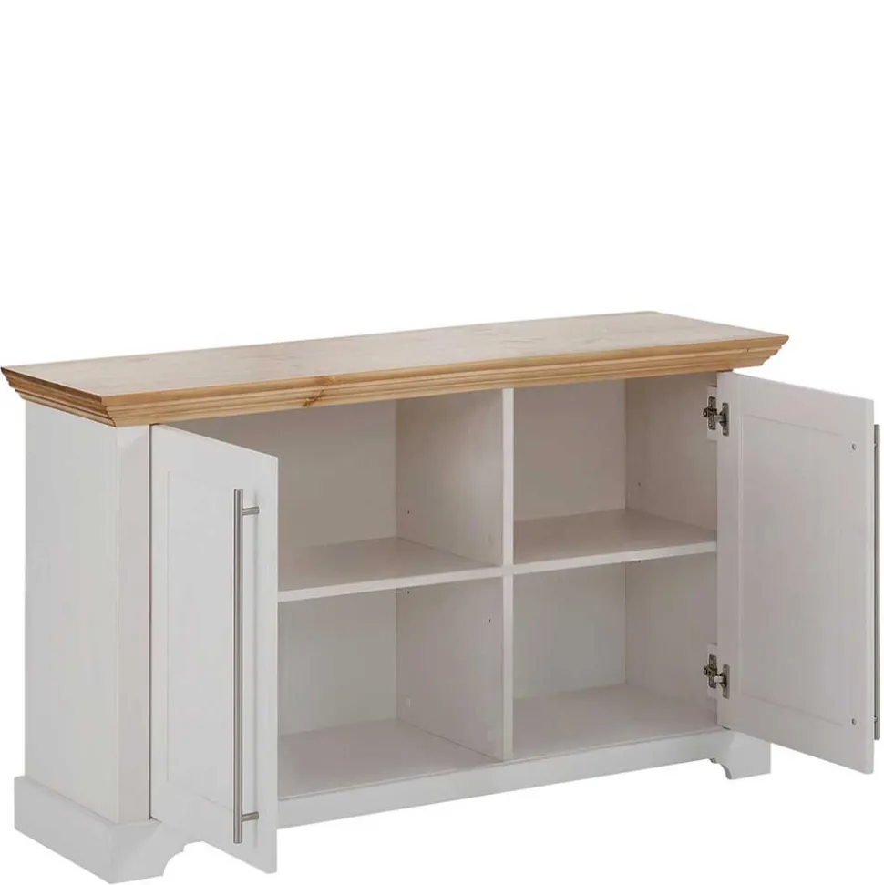 2-türige Kommode in Weiß & Honig - Eyzaco