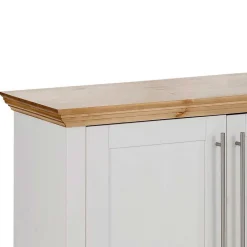 2-türige Kommode in Weiß & Honig - Eyzaco