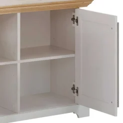 2-türige Kommode in Weiß & Honig - Eyzaco