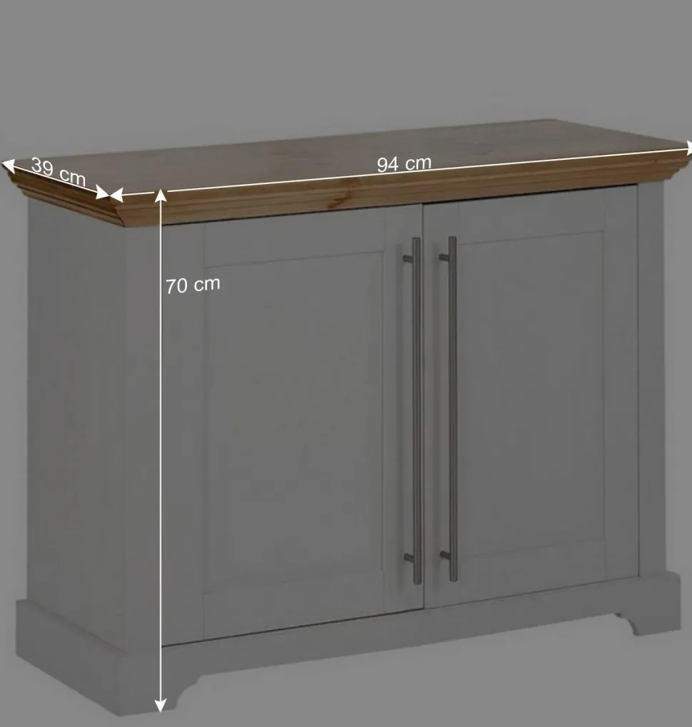2-türige Kommode in Weiß & Honig - Eyzaco