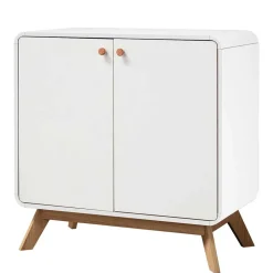 2-türige Kommode in Weiß mit Eiche - Kolreva