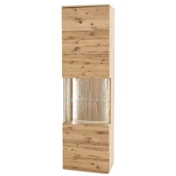 1-türige Schrank Vitrine aus Massivholz - Crokas