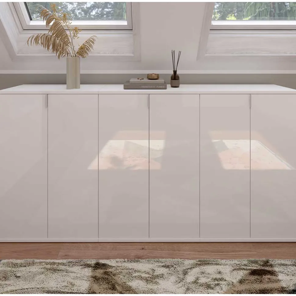 6-türige Schuhkommode in Weiß - Ejulia (dreiteilig)