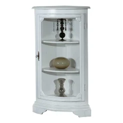 1-türige Vintage Eckvitrine niedrig - 112 cm hoch - Zarinas