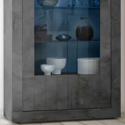 2-türige Vitrine in Dunkelgrau Dekor - Cordillera