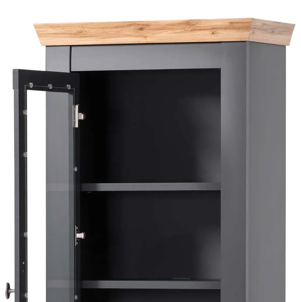 1-türige Vitrine mit Flaschenfächern & Schublade - Lionel