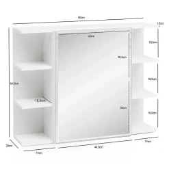 1-türiger Bad Spiegelschrank mit Regalen - Giulia