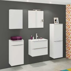 1-türiger Badezimmeroberschrank in Weiß - Livendas