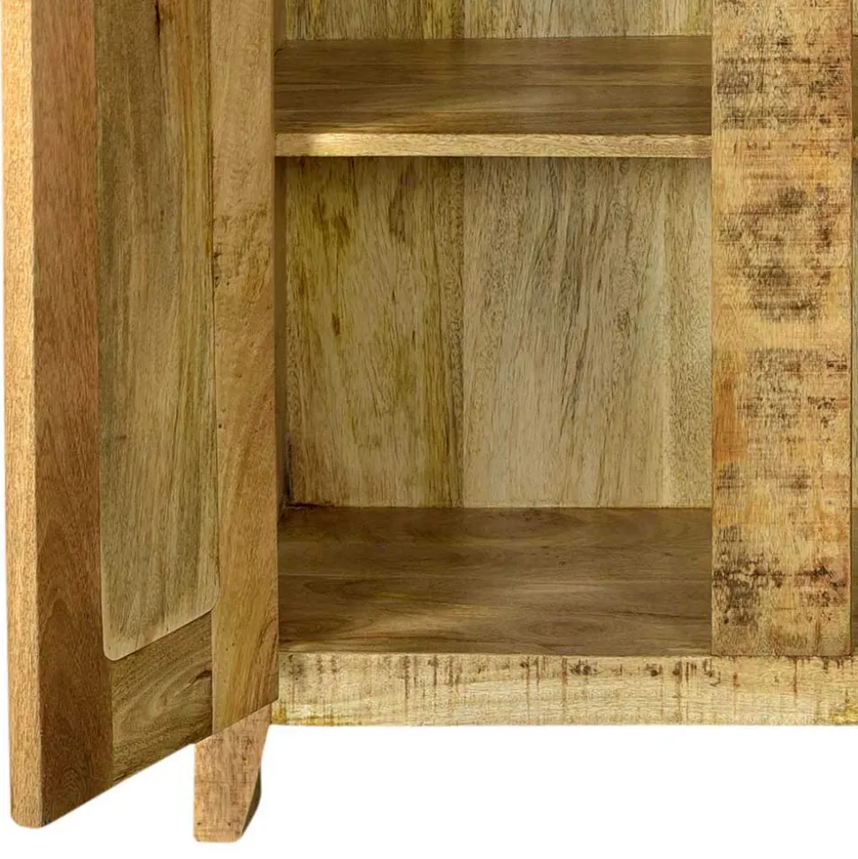 2-türiger Design Dielenschrank aus Mangobaum - Suennas