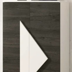 2-türiger Design Schuhschrank 74x128x34 cm - Fredo