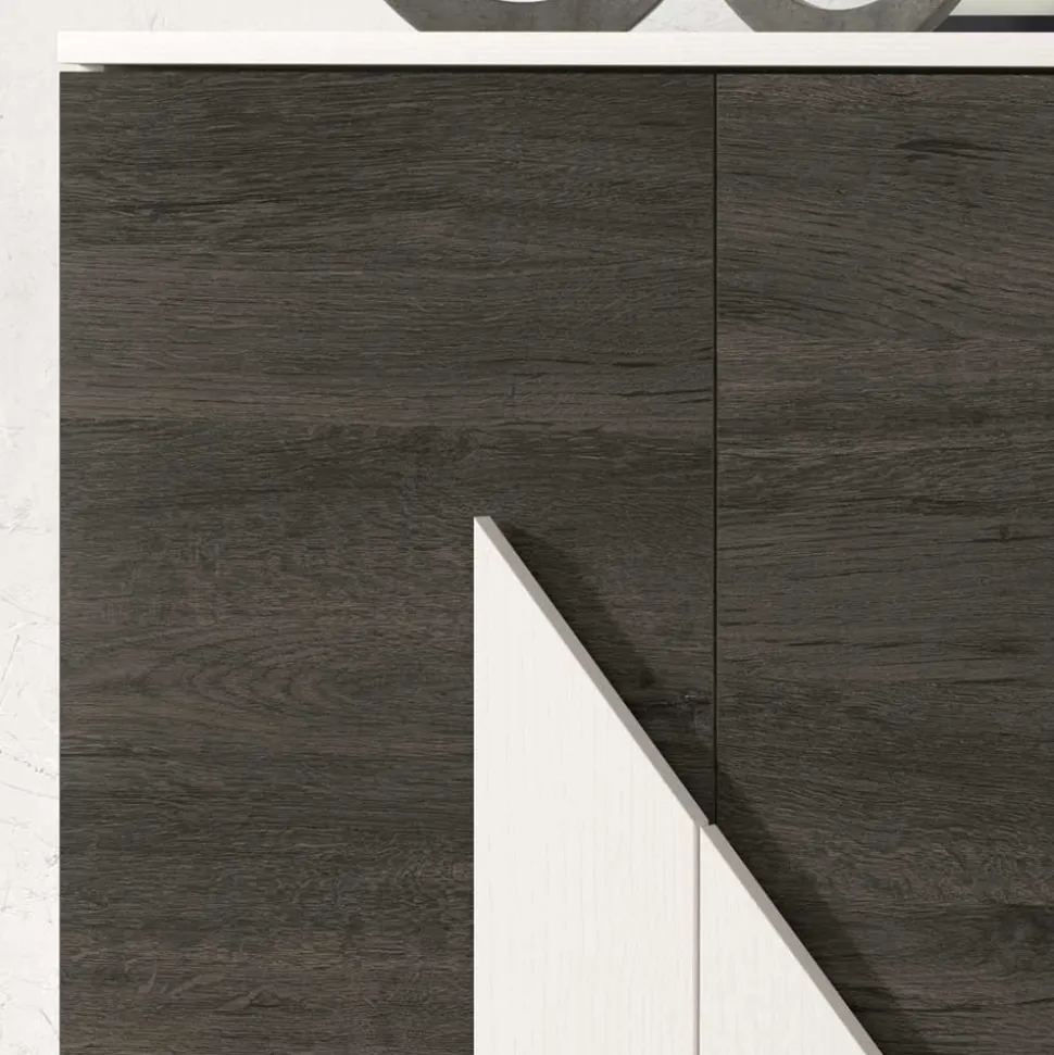 2-türiger Design Schuhschrank 74x128x34 cm - Fredo