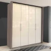 2-türiger Falttürenschrank in Creme Glas - Vergil