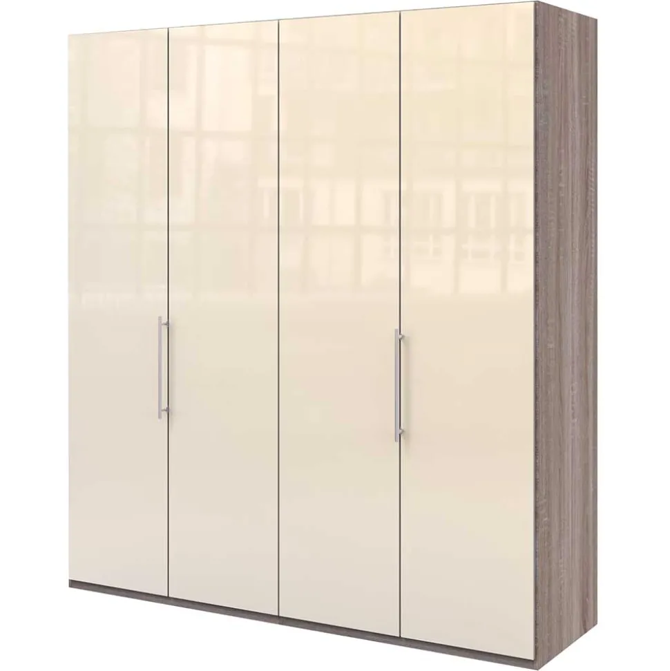 2-türiger Falttürenschrank in Creme Glas - Vergil