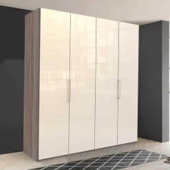 2-türiger Falttürenschrank in Creme Glas - Vergil