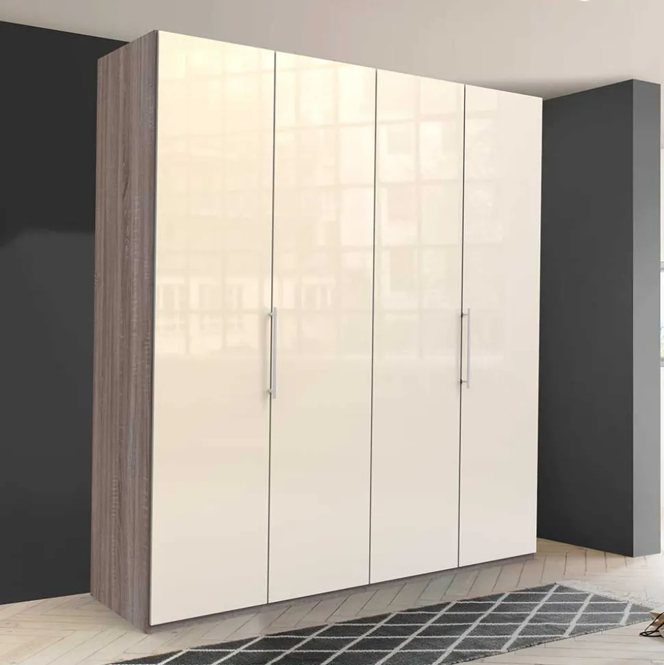 2-türiger Falttürenschrank in Creme Glas - Vergil