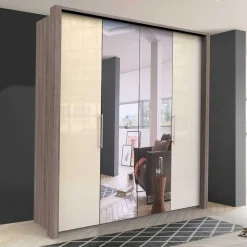 2-türiger Falttürenschrank mit Spiegel - Gauri