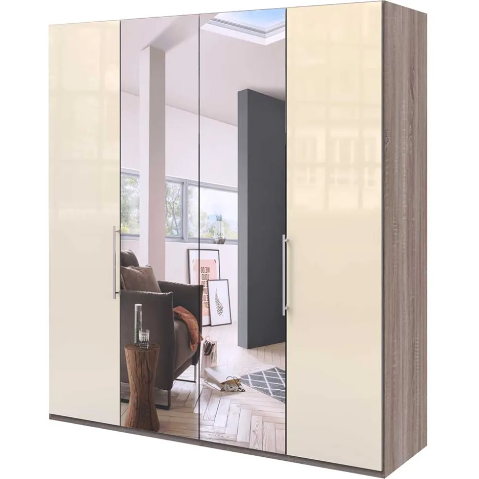 2-türiger Falttürenschrank mit Spiegel - Gauri