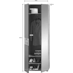 2-türiger Flur Kleiderschrank mit Spiegel - Catamaron