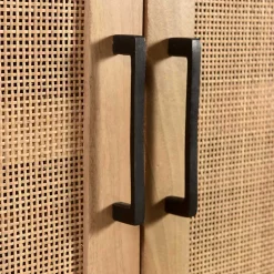 2-türiger Flurschrank aus Holz & Rattan Geflecht - Lazianus