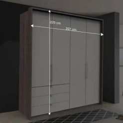 2-türiger Gleittürenschrank mit drei Schubladen - Tivierto