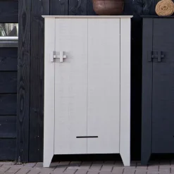 1-türiger Kiefer Schrank in hellem Grau - Ennyano