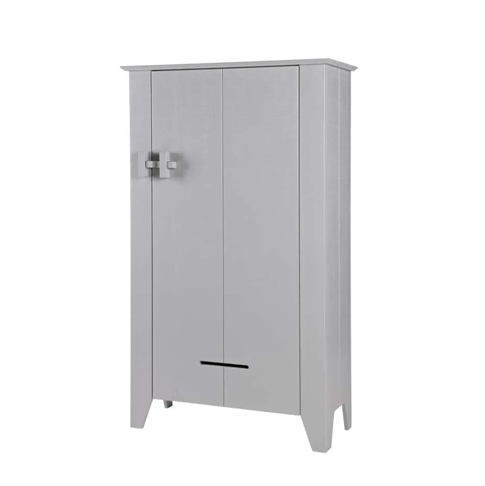 1-türiger Kiefer Schrank in hellem Grau - Ennyano
