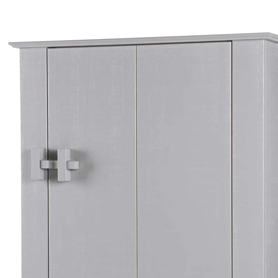 1-türiger Kiefer Schrank in hellem Grau - Ennyano