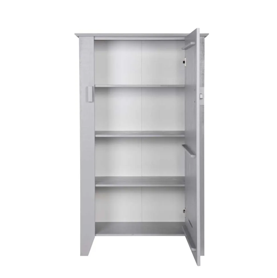 1-türiger Kiefer Schrank in hellem Grau - Ennyano