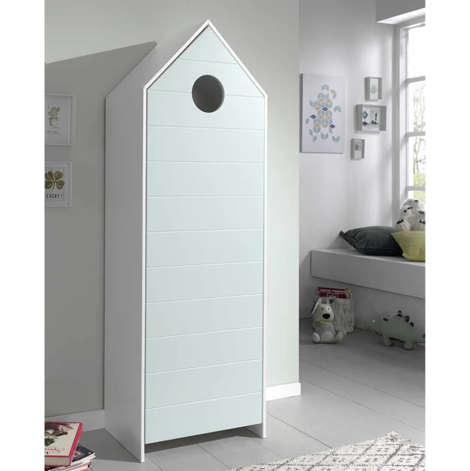 1-türiger Kinderschrank in Hausform 58x172x37 - Indefiva