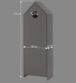 1-türiger Kinderzimmerschrank in Hausoptik - Indefiva