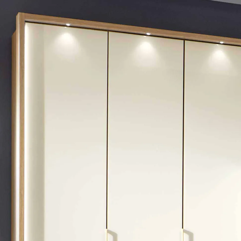5-türiger Kleiderschrank Anglesia in Creme und Eiche